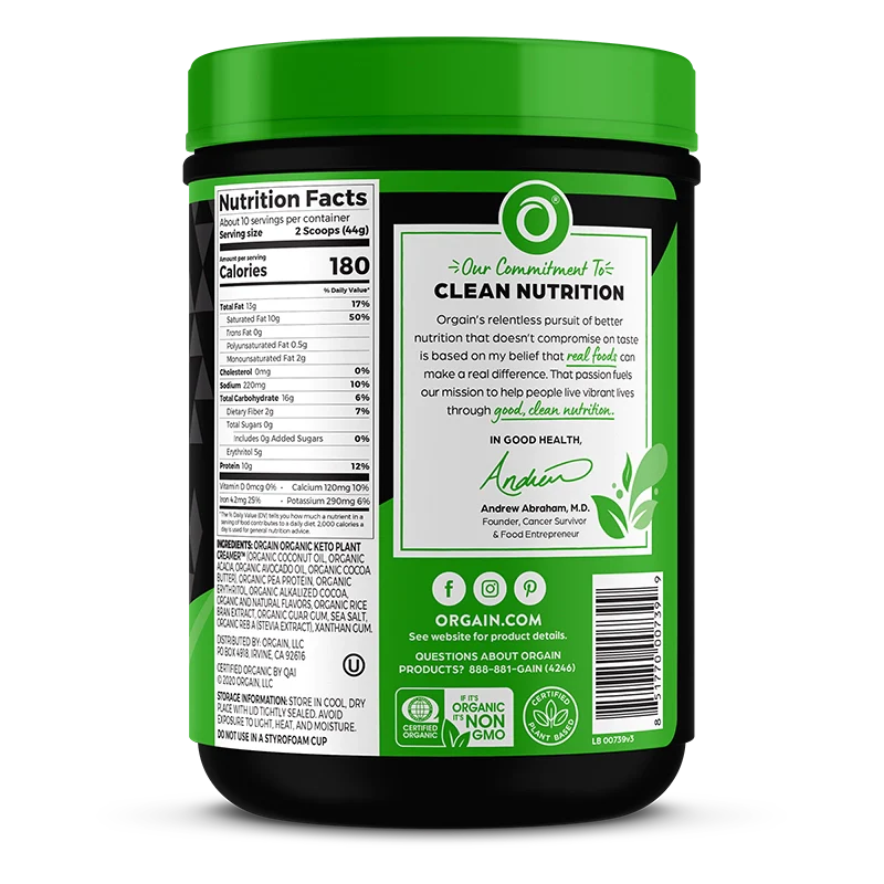 Keto Plant Protein™ Organic Keto-genic Protein Powder - Chocolate - Image 4