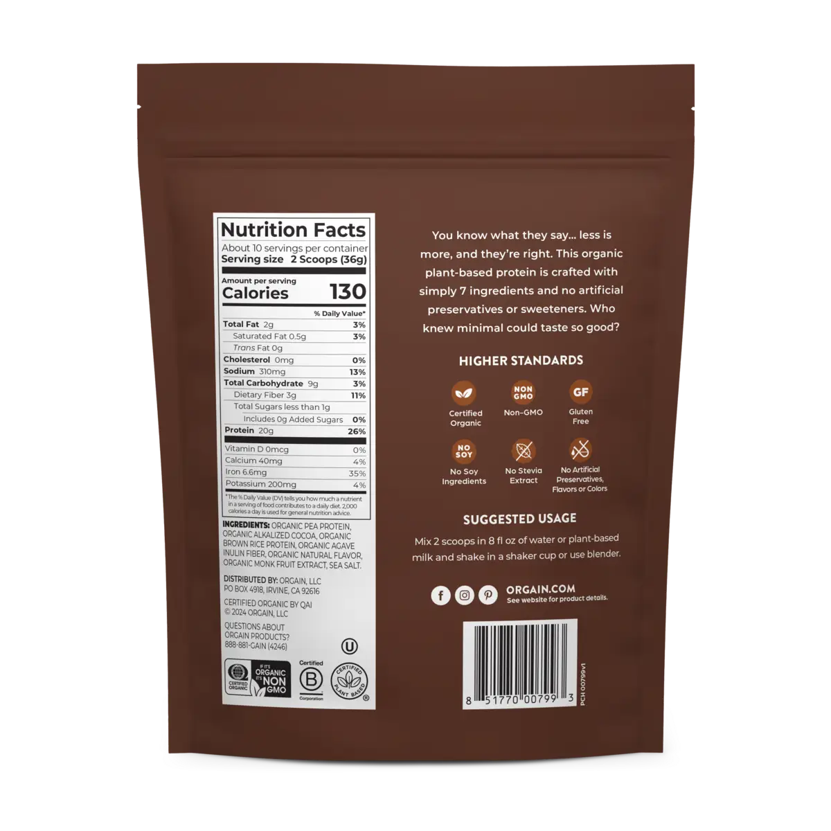 Perfect Blend Plant Protein Powder - Creamy Chocolate - Image 3