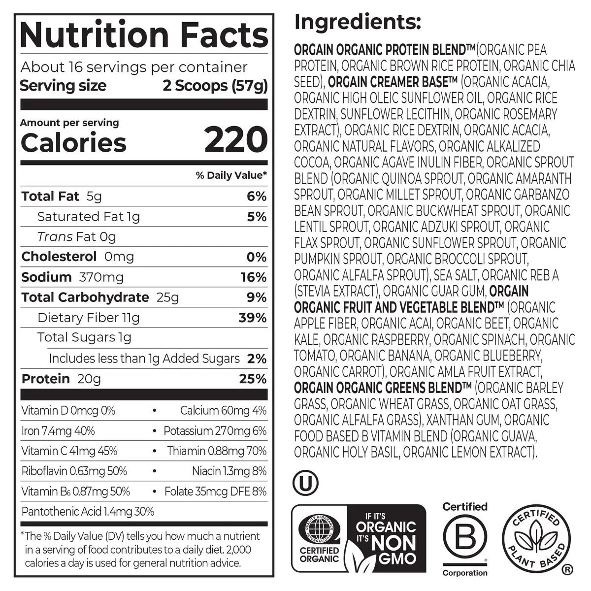 Organic Meal Powder - Creamy Chocolate Fudge - Image 2