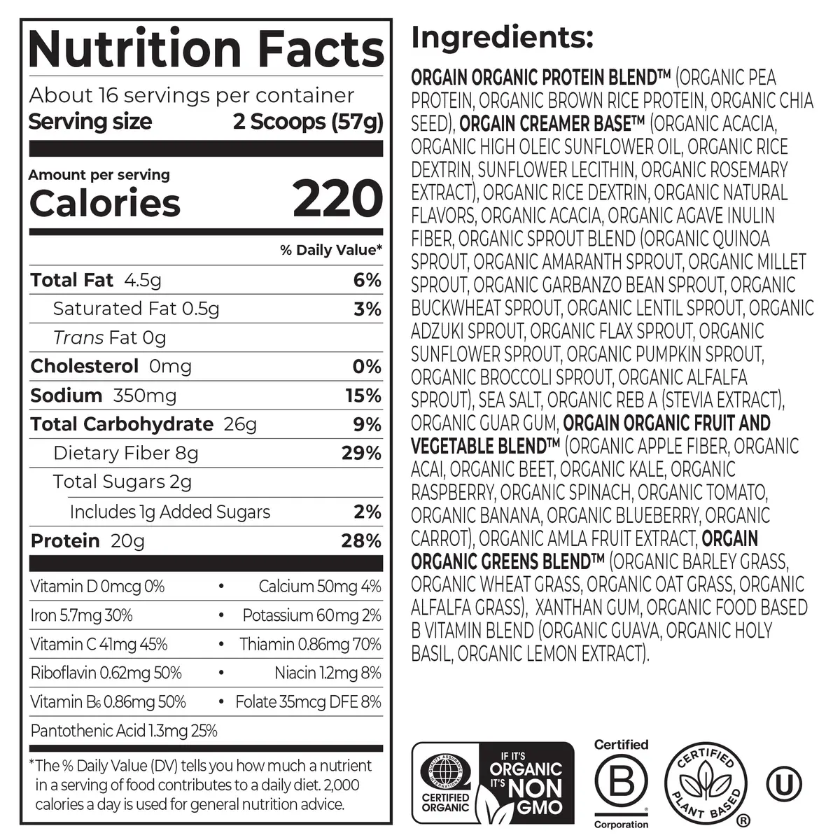 Organic Meal Powder - Vanilla Bean - Image 2