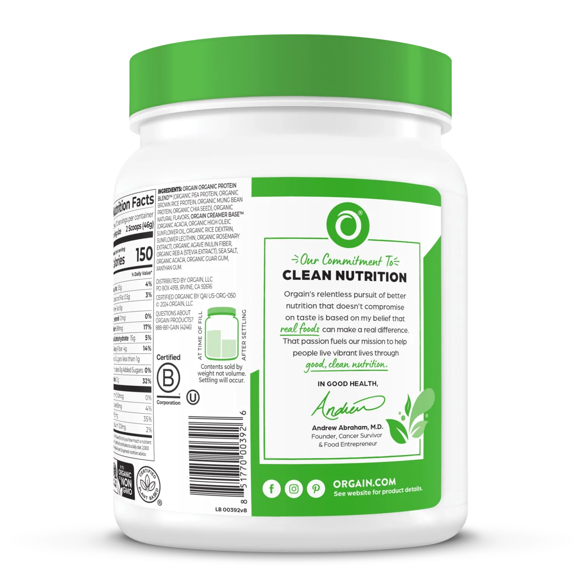 Organic Protein™ Plant Based Protein Powder - Vanilla Bean - Image 8