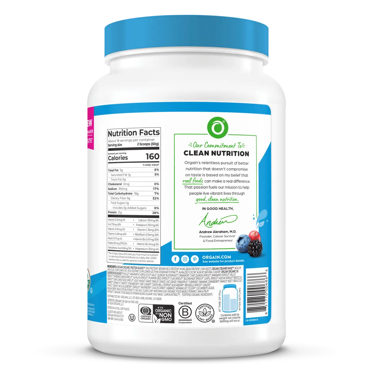 Organic Protein™ & Superfoods Plant Based Protein Powder - Creamy Chocolate Fudge - Image 4